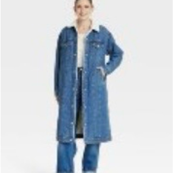 Universal Thread, Medium Wash Blue Shearling Denim Jacket, XS, NWT - Picture 2 of 16